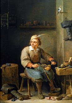 David Teniers II A Cobbler in his Workshop